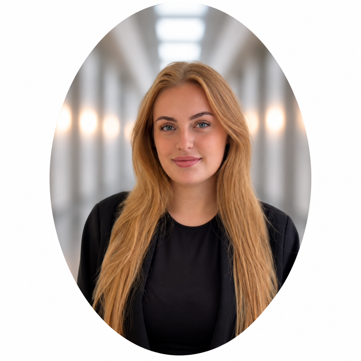 Professionelt portræt i oval ramme